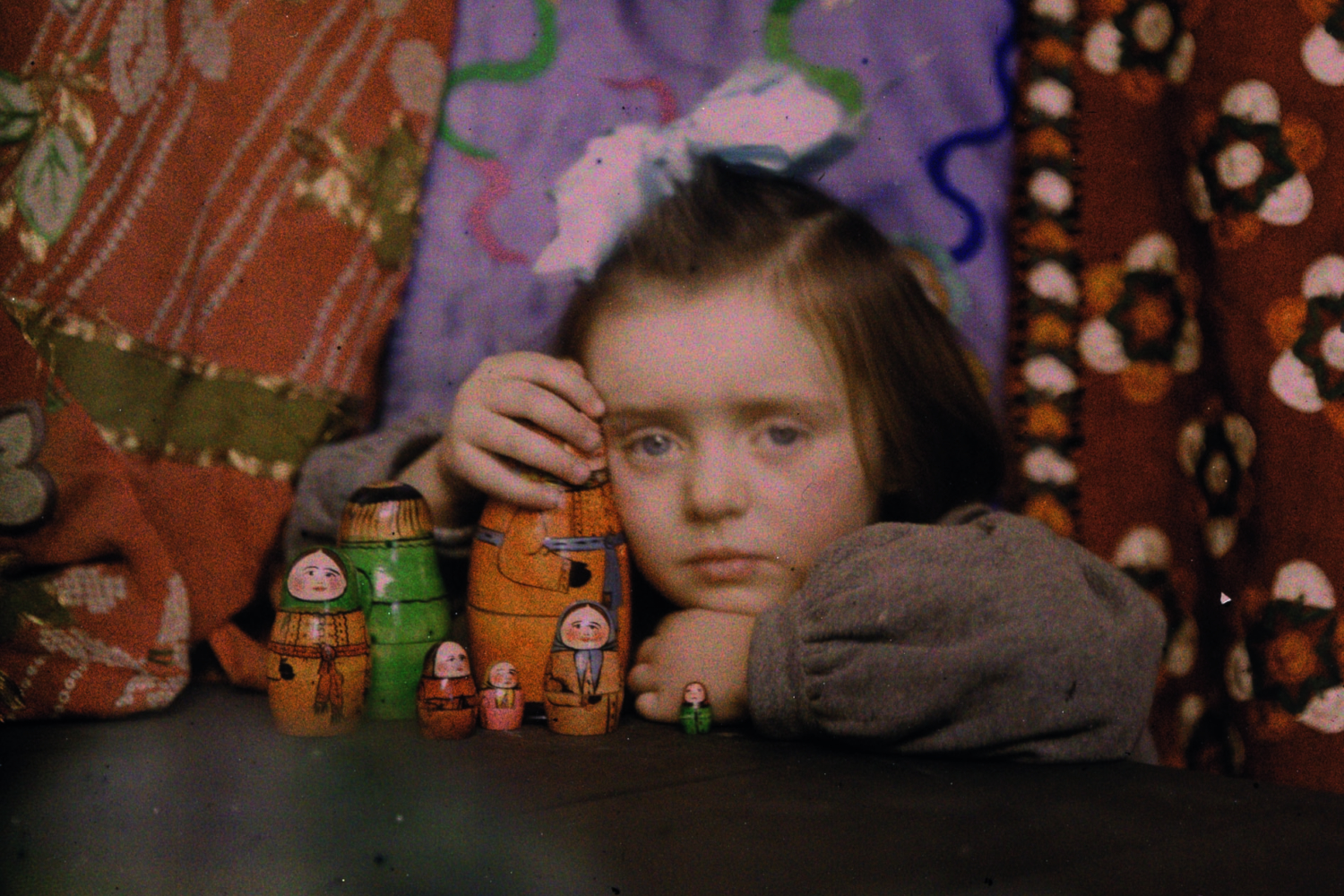 Edward Steichen, "Mary Steichen with Russian Nesting Dolls", ca. 1908, Autochrome, George Eastman House